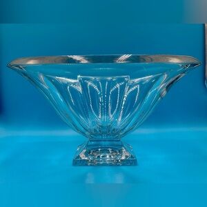 Very Large Bohemia Pedestal Crystal Bowl. Lead Crystal Dish. Candy Dish.